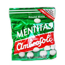 Grageas frutal, menta, mentol mentitas de Ambrosoli